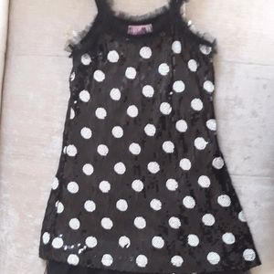 Sleeveless polka-dot sequin dress